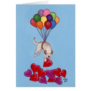 Gelbes Labrador, das LIEBE sammelt