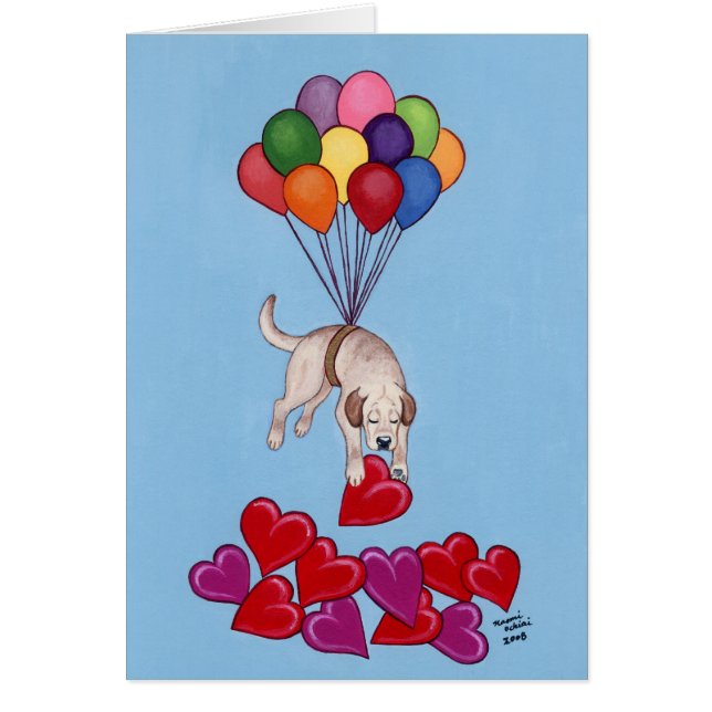 Gelbes Labrador, das LIEBE sammelt (Vorne)