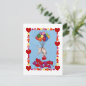 Gelbes Labrador, das LIEBE sammelt (gerahmt) Postkarte (Stehend Vorderseite)