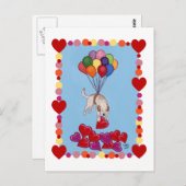 Gelbes Labrador, das LIEBE sammelt (gerahmt) Postkarte (Vorne/Hinten)