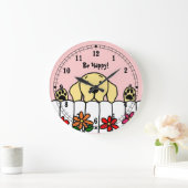 Gelbes Labrador, das Sie aufpasst Große Wanduhr (Zuhause)