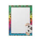 Gelbes Labrador farbiges Hundepferdmuster Notizblock (Rotiert)