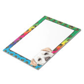 Gelbes Labrador farbiges Hundepferdmuster Notizblock (angewinkelt)