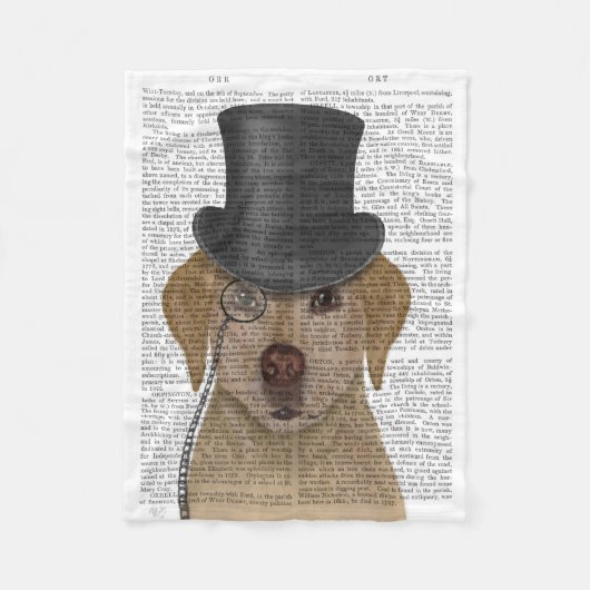 Gelbes Labrador, formales Hound und Hut Fleecedecke (Vorderseite)