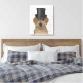 Gelbes Labrador, formales Hound und Hut Leinwanddruck (Insitu (Schlafzimmer))