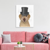 Gelbes Labrador, formales Hound und Hut Leinwanddruck (Insitu (Wohnzimmer))
