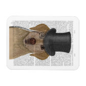 Gelbes Labrador, formales Hound und Hut Magnet (Horizontal)