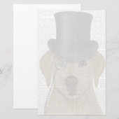 Gelbes Labrador, formales Hund und Hut Briefpapier (Vorne/Hinten)