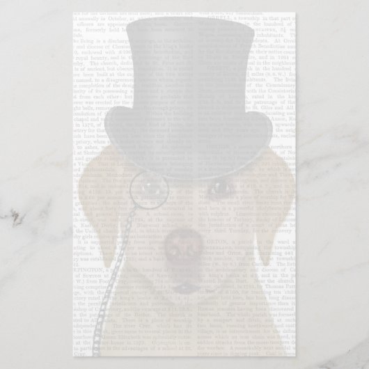 Gelbes Labrador, formales Hund und Hut Briefpapier (Vorderseite)