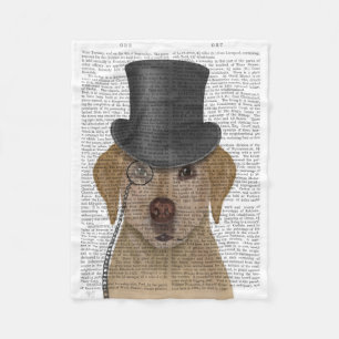 Gelbes Labrador, formales Hund und Hut Fleecedecke