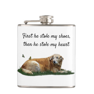 Gelbes Labrador gemischte Rasse Dog Drink Flasche Flachmann