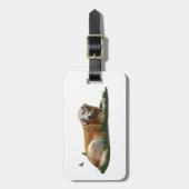 Gelbes Labrador gemischte Rasse Gepäckstück Gepäckanhänger (Vorderseite vertikal)