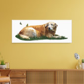 Gelbes Labrador gemischte Rasse Hund Canvas Print Leinwanddruck (Insitu (Wohnzimmer))