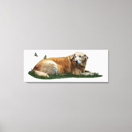Gelbes Labrador gemischte Rasse Hund Canvas Print Leinwanddruck
