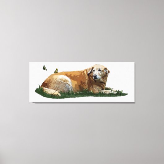 Gelbes Labrador gemischte Rasse Hund Canvas Print Leinwanddruck (Vorderseite)