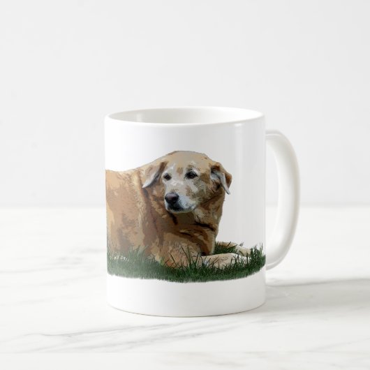 Gelbes Labrador gemischte Rasse Hund Kaffeepause T Kaffeetasse (VorderseiteRechts)
