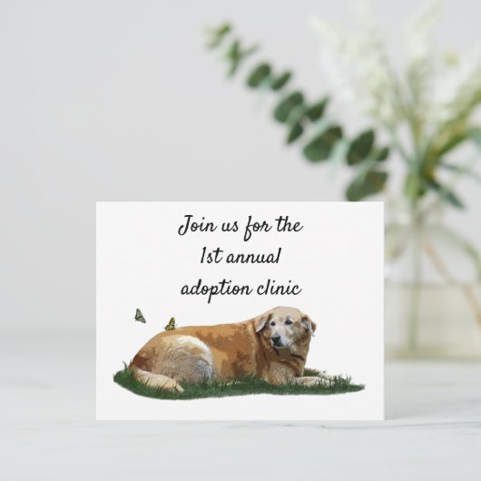 Gelbes Labrador gemischte Rasse Hund Postkarte (Stehend Vorderseite)