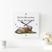 Gelbes Labrador gemischte Rasse Hundehalle Uhr (Zuhause)