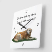 Gelbes Labrador gemischte Rasse Hundehalle Uhr (Winkel)