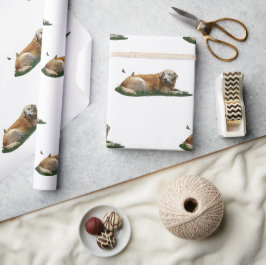 Gelbes Labrador gemischte Rasse Hundeschwanz Geschenkpapier