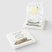 Gelbes Labrador gemischte Rasse Untersetzer Stone (Seitenansicht)