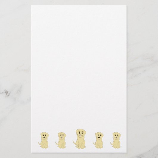 Gelbes Labrador-Hund-Design Briefpapier (Vorderseite)
