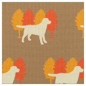 Gelbes Labrador-Kontur-Herbst-Baum-Toffee Stoff (Nahaufnahme)