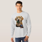 Gelbes Labrador Langschläfer Shirt für Männer (Vorne ganz)