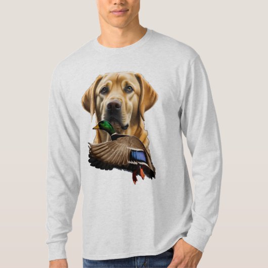 Gelbes Labrador Langschläfer Shirt für Männer (Vorderseite)