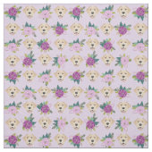 Gelbes Labrador lila Blumenmuster Stoff (Muster)