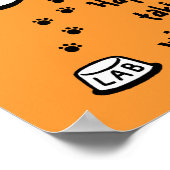 Gelbes Labrador mit einem vollen Bauch-Cartoon Poster (Ecke)