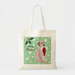 Gelbes Labrador mit Tragetasche