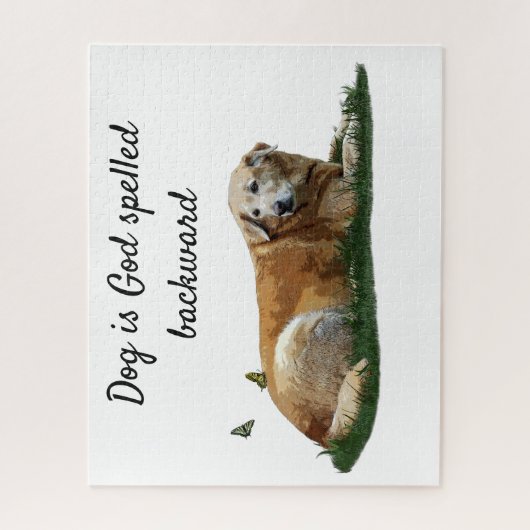 Gelbes Labrador Mixed Rasse Hund Jigsaw Puzzle (Vertikal)