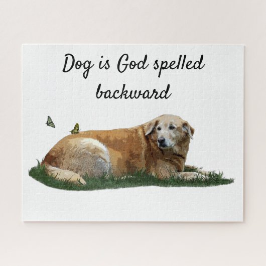 Gelbes Labrador Mixed Rasse Hund Jigsaw Puzzle (Horizontal)