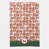 Gelbes Labrador-Muster-Monogramm-Weihnachtshund Geschirrtuch (Vertikal)