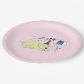 Gelbes Labrador Pappteller (Schrägansicht)