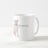 Gelbes Labrador-Party Tier Kaffeetasse (VorderseiteRechts)