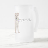 Gelbes Labrador-Party Tier Mattglas Bierglas (VorderseiteRechts)