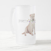 Gelbes Labrador-Party Tier Mattglas Bierglas (Vorderseite Links)