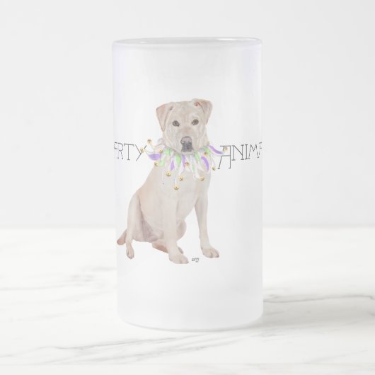 Gelbes Labrador-Party Tier Mattglas Bierglas (Mittel)