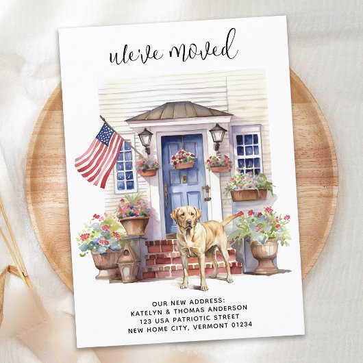 Gelbes Labrador Patriotisches Personalisiertes Hun Ankündigung