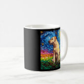 Gelbes Labrador Profil Starry Night Hund von Aja Kaffeetasse (VorderseiteRechts)