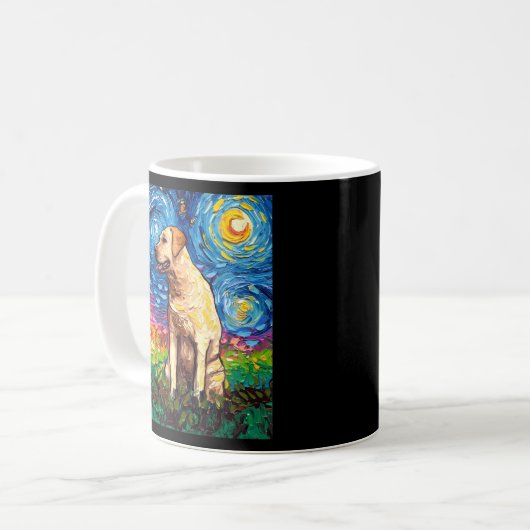 Gelbes Labrador Profil Starry Night Hund von Aja Kaffeetasse (Vorderseite Links)