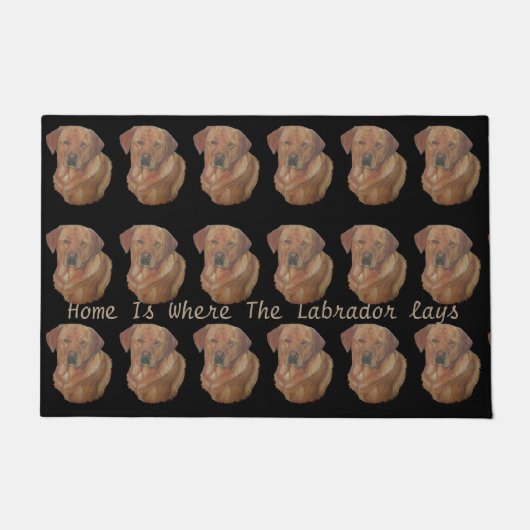 gelbes Labrador Retreider Hundportrait Spaß Slogan Fußmatte (Vorderseite)