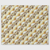 Gelbes Labrador retriever auf Tür Geschenkpapier (Flach)