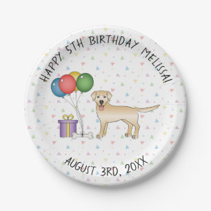 Gelbes Labrador Retriever Cartoon Dog - Geburtstag Pappteller