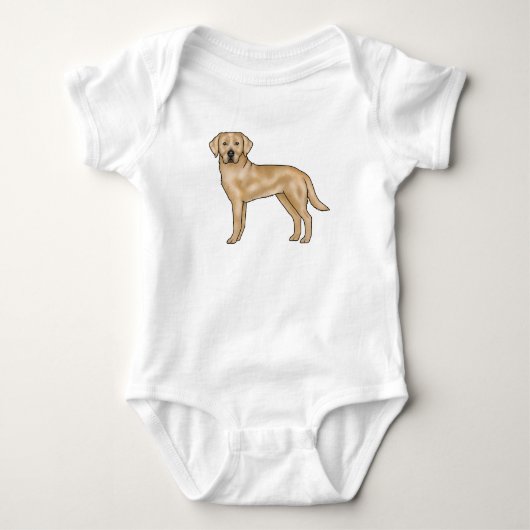 Gelbes Labrador Retriever Cartoon Labrador Dog Pup Baby Strampler (Vorderseite)