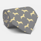 Gelbes Labrador Retriever Dog Pattern / grau Krawatte (Gerollt)