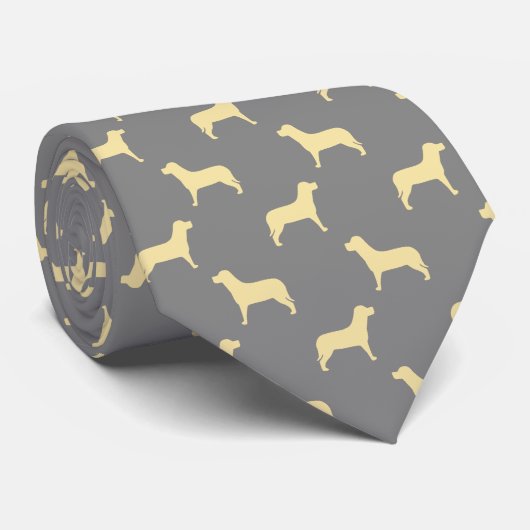 Gelbes Labrador Retriever Dog Pattern / grau Krawatte (Gerollt)
