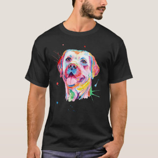 Gelbes Labrador Retriever farbiges Portrait T-Shirt